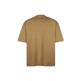 Balenciaga Herren SS21, locker sitzendes T-Shirt mit Rundhalsausschnitt, gesticktem Alphabet-Logo und kurzen Ärmeln, Khaki 612966TJV879504