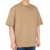 Balenciaga Herren SS21, locker sitzendes T-Shirt mit Rundhalsausschnitt, gesticktem Alphabet-Logo und kurzen Ärmeln, Khaki 612966TJV879504