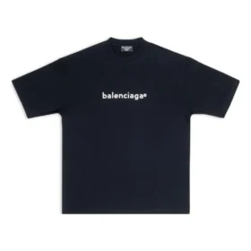 Balenciaga Herren SS21 Logo-Print Kurzarm Schwarz 612966TIV541070