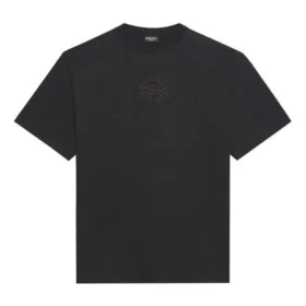 Balenciaga Herren SS21 Logo-Print, locker sitzend, Rundhalsausschnitt, kurzärmelig, schwarz 641675TKV711069