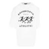 Balenciaga Herren SS21 Marathon-Laufshirt mit Musterdruck und Logo, kurzärmelig, weiss 641614TJVK69040