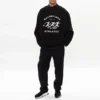 Balenciaga Herren SS21 mit Ausschnitt, grosser Rundhalsausschnitt, lange Ärmel, schwarz 641654TJVI71070