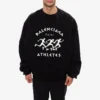 Balenciaga Herren SS21 mit Ausschnitt, grosser Rundhalsausschnitt, lange Ärmel, schwarz 641654TJVI71070