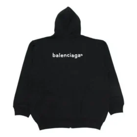 Balenciaga Herren SS21 Reissverschluss-Jacke mit langen Ärmeln, schwarz 641659TIV551070