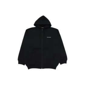 Balenciaga Herren SS21 Reissverschluss-Jacke mit langen Ärmeln, schwarz 641659TIV551070