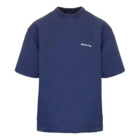 Balenciaga Herren SS21 Retro Kurzarm-T-Shirt Blau 612966TJV874866
