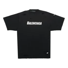 Balenciaga Herren SS21 T-Shirt mit Alphabet-Print, Rundhalsausschnitt, kurze Ärmel, schwarz 651795TKVB81070