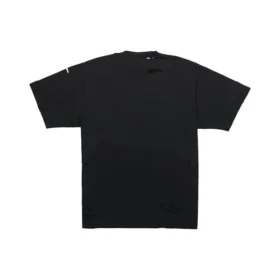 Balenciaga Herren SS21 T-Shirt mit Alphabet-Print, Rundhalsausschnitt, kurze Ärmel, schwarz 651795TKVB81070