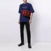 Balenciaga Herren SS21 T-Shirt mit Logo-Aufdruck «Alphabet», kurzärmelig, blau, 612966TIV545400