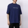 Balenciaga Herren SS21 T-Shirt mit Logo-Aufdruck «Alphabet», kurzärmelig, blau, 612966TIV545400