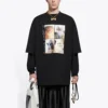 Balenciaga Herren-T-Shirt, halblang, Rundhalsausschnitt, kurzärmelig, schwarz 641614TJVG81000