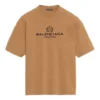Balenciaga Herren-T-Shirt mit Alphabet-Aufdruck, kurzärmelig, creme-gelb 594579TGV609605