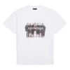 Balenciaga Herren-T-Shirt mit Band-Porträt-Print und Logo, Retro-Stil, kurzärmelig, weiss 612966TIV479000