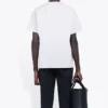 Balenciaga Herren-T-Shirt mit Band-Porträt-Print und Logo, Retro-Stil, kurzärmelig, weiss 612966TIV479000
