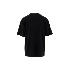 Balenciaga Herren-T-Shirt mit übergrossem Logo-Print im Retro-Stil, tief sitzender Ausschnitt, kurze Ärmel, schwarz 620969TIVA11000