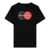 Balenciaga Herren-T-Shirt mit Brustlogo-Aufdruck, Rundhalsausschnitt, kurze Ärmel, schwarz 620967TIV791000