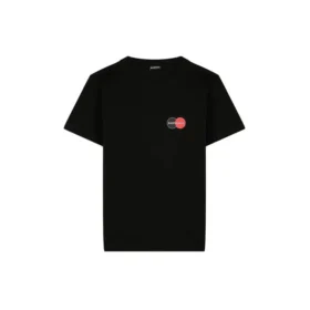 Balenciaga Herren-T-Shirt mit Brustlogo-Aufdruck, Rundhalsausschnitt, kurze Ärmel, schwarz 620967TIV791000 Balenciaga Herren-T-Shirt mit Brustlogo-Aufdruck, Rundhalsausschnitt, kurze Ärmel, schwarz 620967TIV791000
