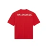 Balenciaga Herren-T-Shirt mit grossem Logo im Retro-Stil, kurzärmelig, rot 612966TIVG56540