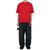 Balenciaga Herren-T-Shirt mit grossem Logo im Retro-Stil, kurzärmelig, rot 612966TIVG56540