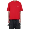 Balenciaga Herren-T-Shirt mit grossem Logo im Retro-Stil, kurzärmelig, rot 612966TIVG56540