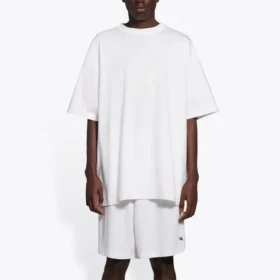 Balenciaga Herren-T-Shirt mit lächelndem Gesicht, kurzärmelig, weiss 651795TKV769140 Balenciaga Herren-T-Shirt mit lächelndem Gesicht, kurzärmelig, weiss 651795TKV769140