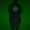 Balenciaga Herren-T-Shirt mit lächelndem Gesicht, kurzärmelig, weiss 651795TKV769140