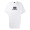 Balenciaga Herren-T-Shirt mit Logo-Aufdruck, Rundhalsausschnitt, kurze Ärmel, weiss 583214TFV652569