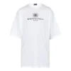 Balenciaga Herren-T-Shirt mit Logo-Print, Rundhalsausschnitt, kurze Ärmel, weiss 556150TYK239000