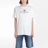 Balenciaga Herren-T-Shirt mit Logo-Print, Rundhalsausschnitt, kurze Ärmel, weiss 556150TYK239000