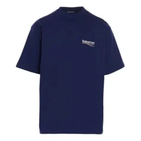 Balenciaga Herren-T-Shirt mit Political Campaign-Aufdruck, grosse Grösse, kurzärmelig, marineblau 641675TIV521195 Balenciaga Herren-T-Shirt mit Political Campaign-Aufdruck, grosse Grösse, kurzärmelig, marineblau 641675TIV521195