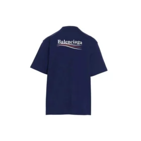 Balenciaga Herren-T-Shirt mit Political Campaign-Aufdruck, grosse Grösse, kurzärmelig, marineblau 641675TIV521195 Balenciaga Herren-T-Shirt mit Political Campaign-Aufdruck, grosse Grösse, kurzärmelig, marineblau 641675TIV521195