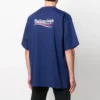 Balenciaga Herren-T-Shirt mit Political Campaign-Aufdruck, grosse Grösse, kurzärmelig, marineblau 641675TIV521195