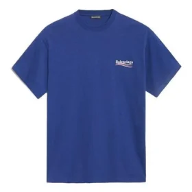 Balenciaga Herren-T-Shirt mit Political Campaign-Print, kurzärmelig, königsblau 508203TAV444540 Balenciaga Herren-T-Shirt mit Political Campaign-Print, kurzärmelig, königsblau 508203TAV444540