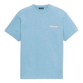 Balenciaga Herren-T-Shirt mit Political Campaign-Print, Rundhalsausschnitt, kurze Ärmel, blau 570803TBV425840 Balenciaga Herren-T-Shirt mit Political Campaign-Print, Rundhalsausschnitt, kurze Ärmel, blau 570803TBV425840