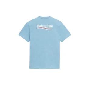 Balenciaga Herren-T-Shirt mit Political Campaign-Print, Rundhalsausschnitt, kurze Ärmel, blau 570803TBV425840 Balenciaga Herren-T-Shirt mit Political Campaign-Print, Rundhalsausschnitt, kurze Ärmel, blau 570803TBV425840