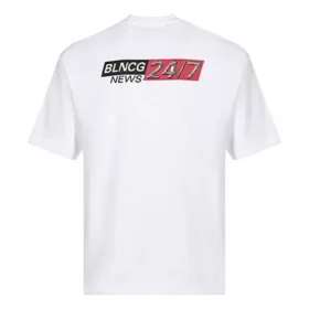 Balenciaga Herren-T-Shirt mit Rundhalsausschnitt und kurzen Ärmeln, weiss 612966TIVD19000 Balenciaga Herren-T-Shirt mit Rundhalsausschnitt und kurzen Ärmeln, weiss 612966TIVD19000