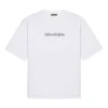 Balenciaga Herren-T-Shirt mit Symbol, Rundhalsausschnitt und Alphabet-Print, kurzärmelig, weiss 620969TIV509040