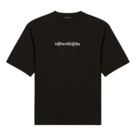 Balenciaga Herren-T-Shirt mit Symbol- und Alphabet-Print, Rundhalsausschnitt, kurzärmelig, schwarz 620969TIV501070 Balenciaga Herren-T-Shirt mit Symbol- und Alphabet-Print, Rundhalsausschnitt, kurzärmelig, schwarz 620969TIV501070