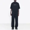 Balenciaga Herren-T-Shirt mit Symbol- und Alphabet-Print, Rundhalsausschnitt, kurzärmelig, schwarz 620969TIV501070