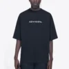 Balenciaga Herren-T-Shirt mit Symbol- und Alphabet-Print, Rundhalsausschnitt, kurzärmelig, schwarz 620969TIV501070