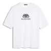 Balenciaga Herren-T-Shirt, weiss, mit BB-Logo, klassischer Logo-Aufdruck, Kurzarm 570803TEV489044