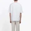 Balenciaga Herren-T-Shirt, weiss, mit BB-Logo, klassischer Logo-Aufdruck, Kurzarm 570803TEV489044