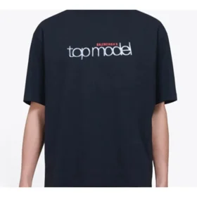 Balenciaga Herren-Top, Modell Retro Knit, Slim Fit, Kurzarm, Schwarz 612966TIV821000