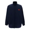 Balenciaga Herrenjacke mit Logo, Reissverschluss und Stehkragen, blau 622002TIO508065
