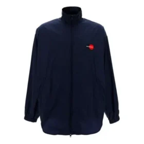Balenciaga Herrenjacke mit Logo, Reissverschluss und Stehkragen, blau 622002TIO508065