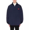 Balenciaga Herrenjacke mit Logo, Reissverschluss und Stehkragen, blau 622002TIO508065