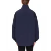 Balenciaga Herrenjacke mit Logo, Reissverschluss und Stehkragen, blau 622002TIO508065