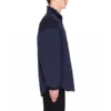 Balenciaga Herrenjacke mit Logo, Reissverschluss und Stehkragen, blau 622002TIO508065