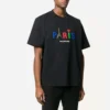 Balenciaga Paris Love T-Shirt für Herren, reguläre Passform, Aufdruck, kurze Ärmel, schwarz 594579TGV431000