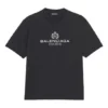 Balenciaga Retro-Strick-T-Shirt für Herren mit «BB Paris»-Aufdruck, kurzärmelig, schwarz 594579TGV601000